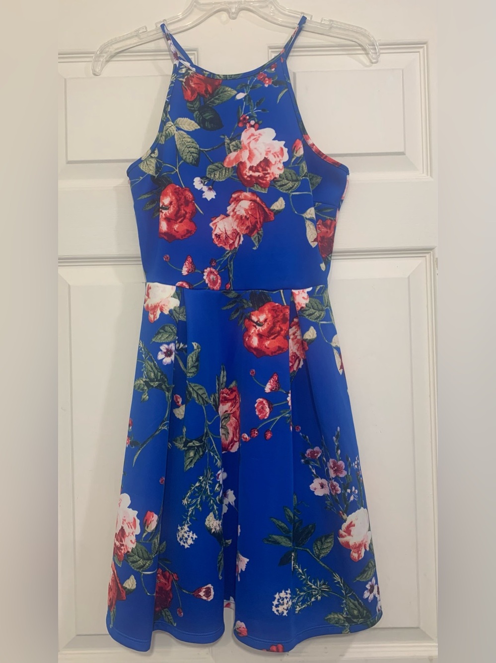 NWT Monteau Blue Floral Fit & Flare Small Dress.          3324